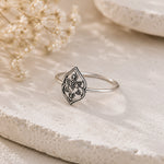 sterling silver mandala ring side
