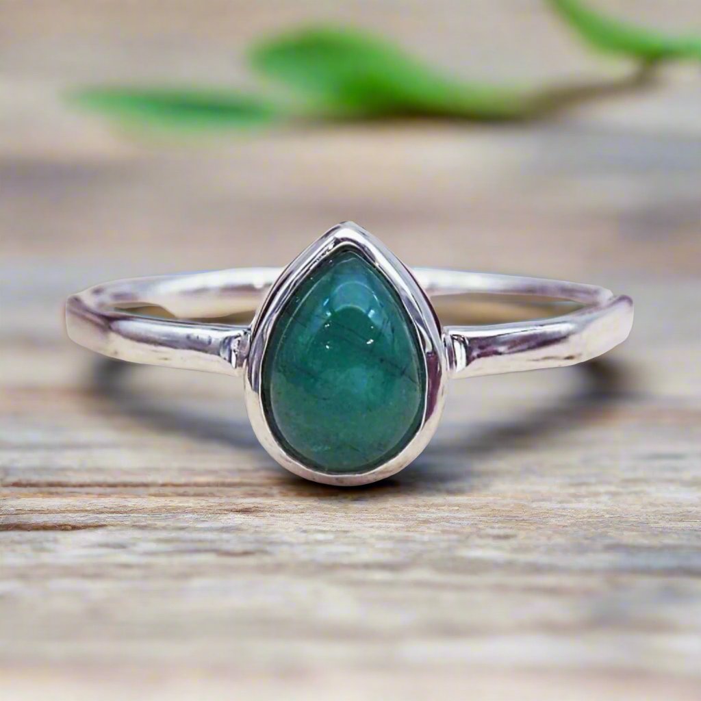 silver may birthstone emerald ring by indie and Harper australia 