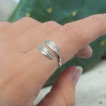Silver Navajo Carved Feather Ring - womens jewellery by indie and harper