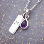 sterling silver Pisces and February Birthstone amethyst Necklace - indie and harper australia