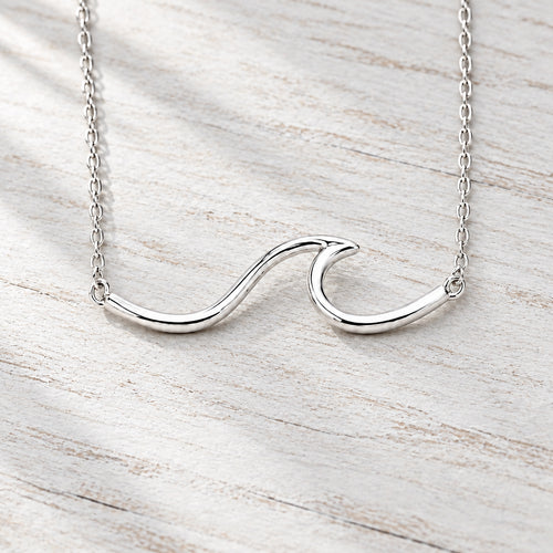 Sterling Silver Wave Necklace