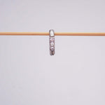 Single waterproof stainless steel pavé silver huggie earring