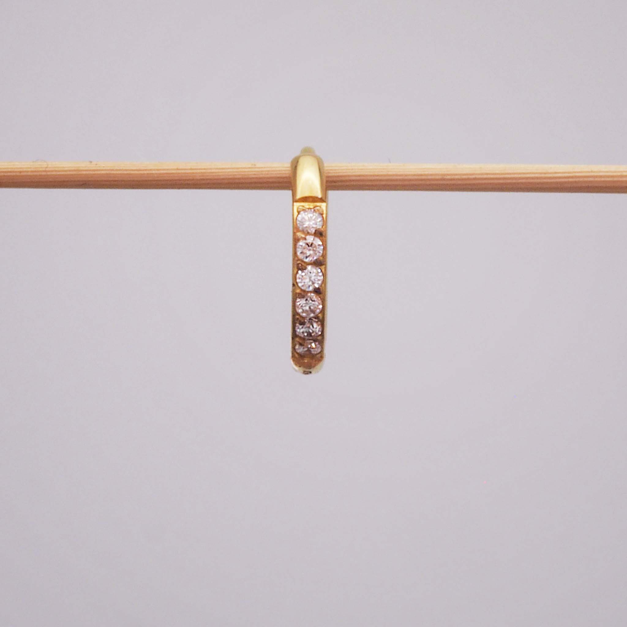 Single Twilight Hoop Earring with cubic zirconias