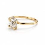 Solid 9k gold Herkimer diamond ring on its own