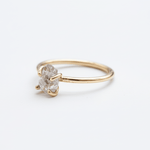Solid 9k gold herkimer diamond ring