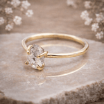 Indie and Harper solid 9k gold herkimer quartz ring - luxe boho jewellery australia