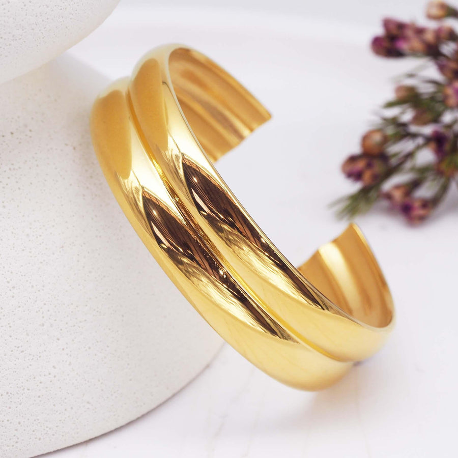 Statement gold bracelet - womens gold waterproof jewellery - Australian jewellery brand