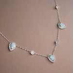 Indie and Harper dainty sterling silver stardust opal necklace