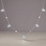 Indie and Harper dainty sterling silver stardust opal necklace