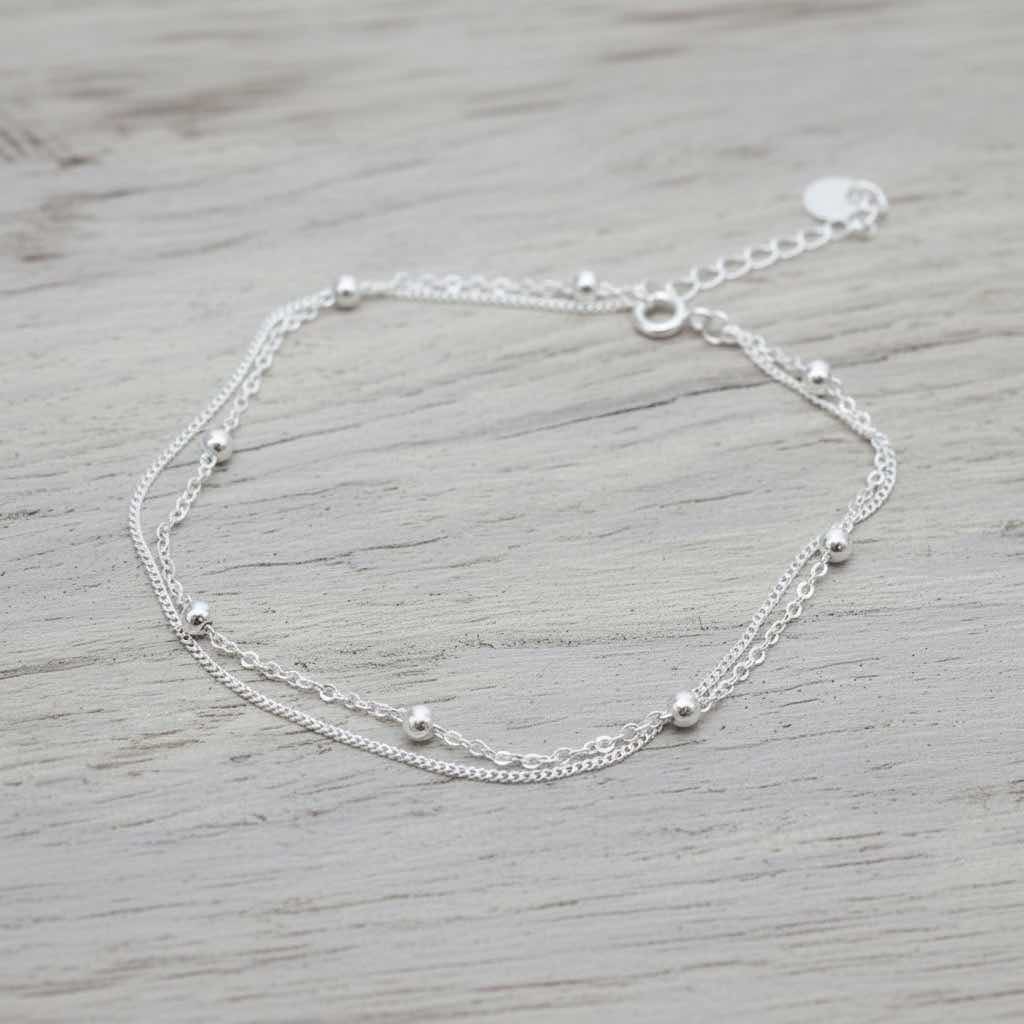 dainty sterling silver anklet - boho jewellery by indie and harper australia