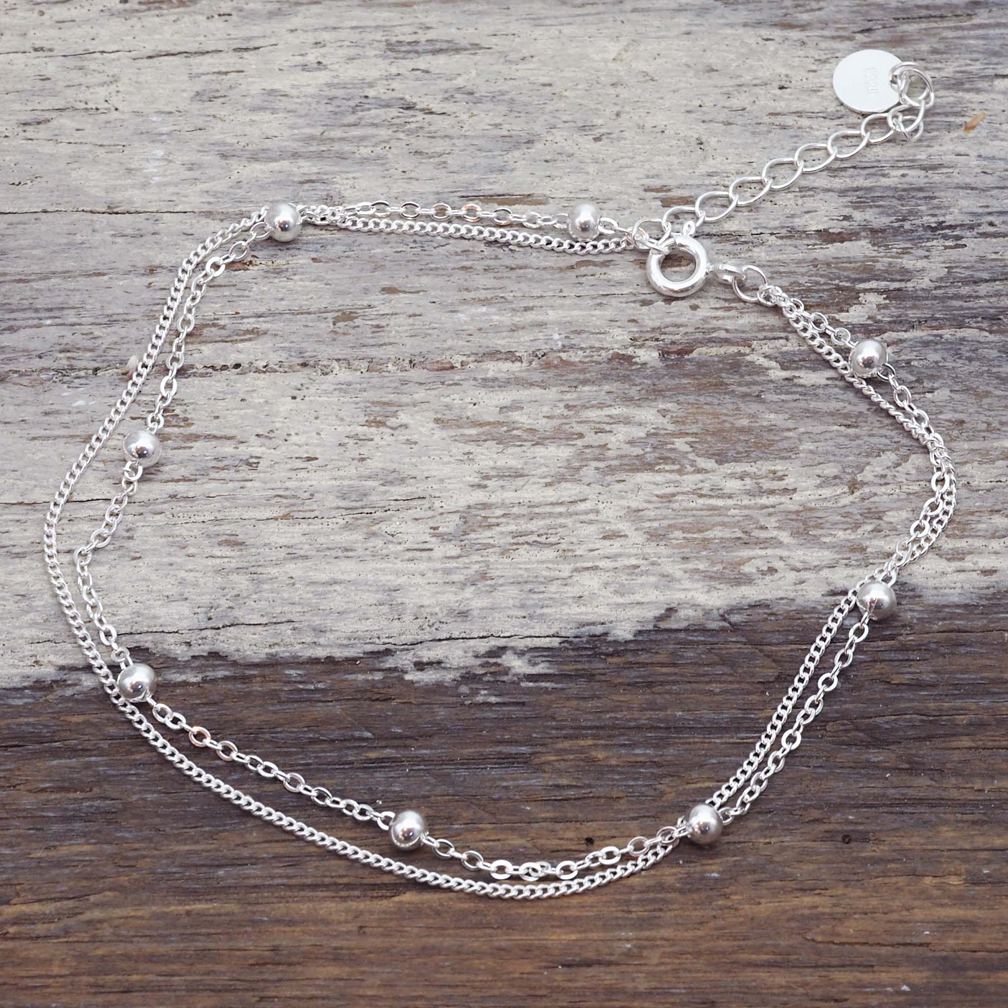 dainty sterling silver anklet - boho jewellery by indie and harper australia
