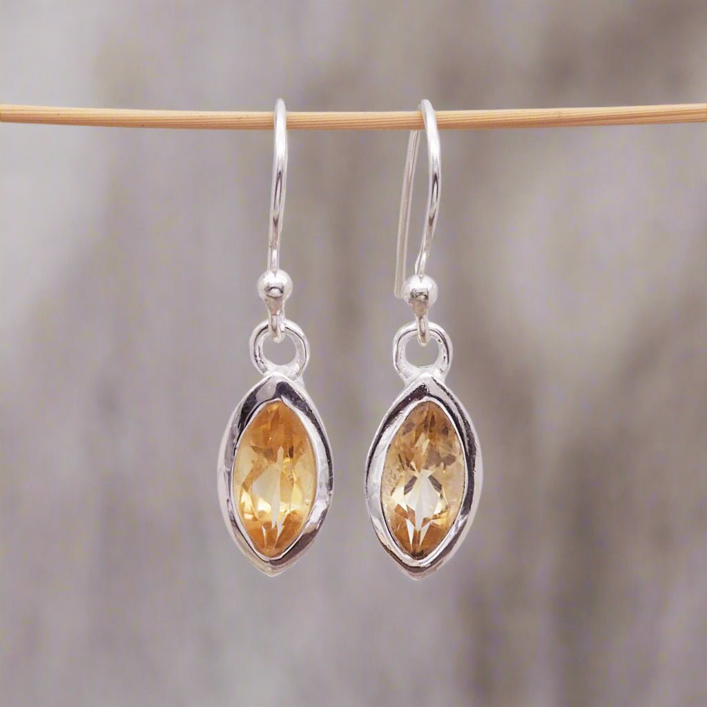 sterling silver citrine earrings - womens boho jewellery australia by indie and harper