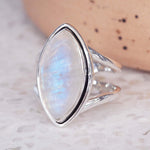 sterling silver double band moonstone ring