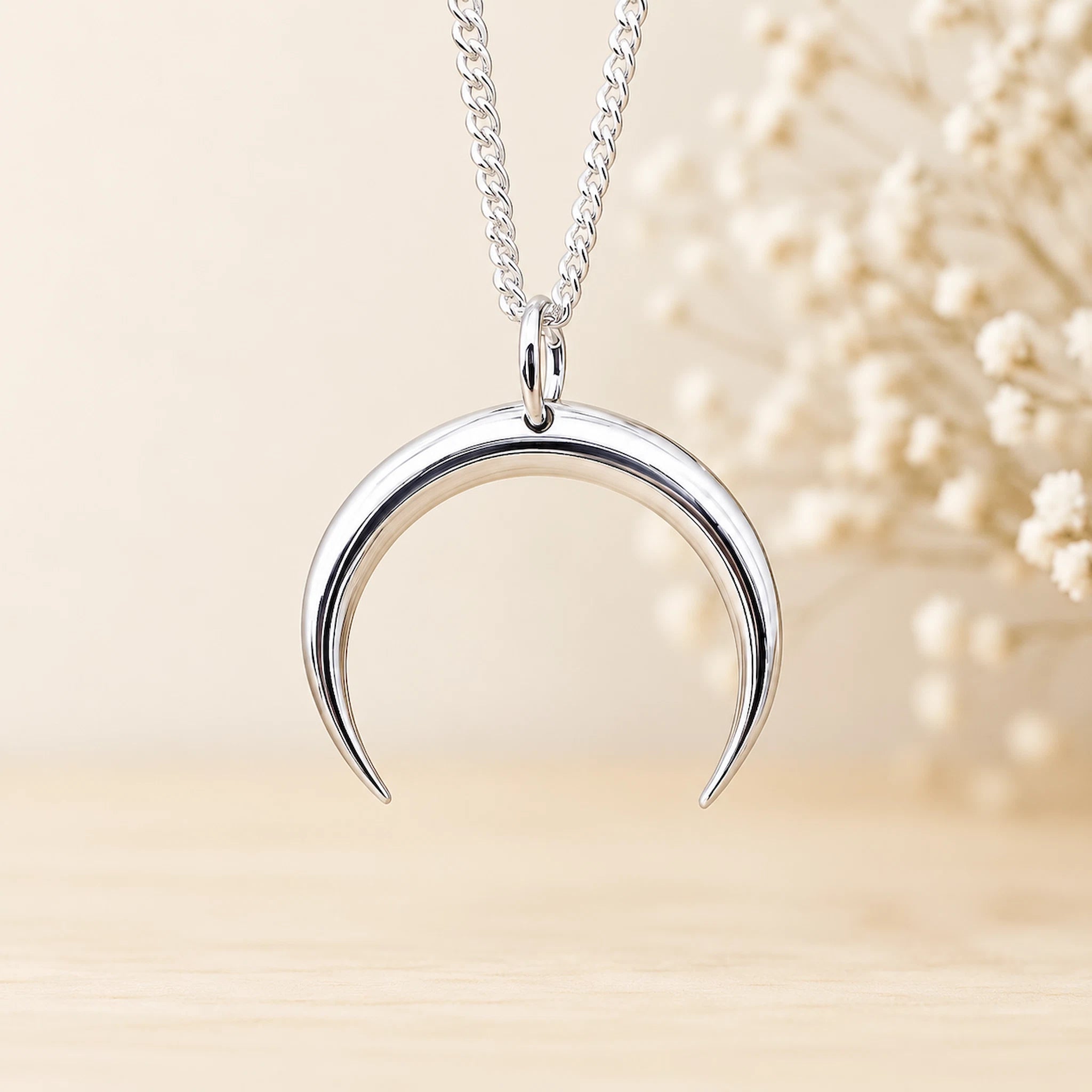 sterling silver half moon necklace by indie and harper australia