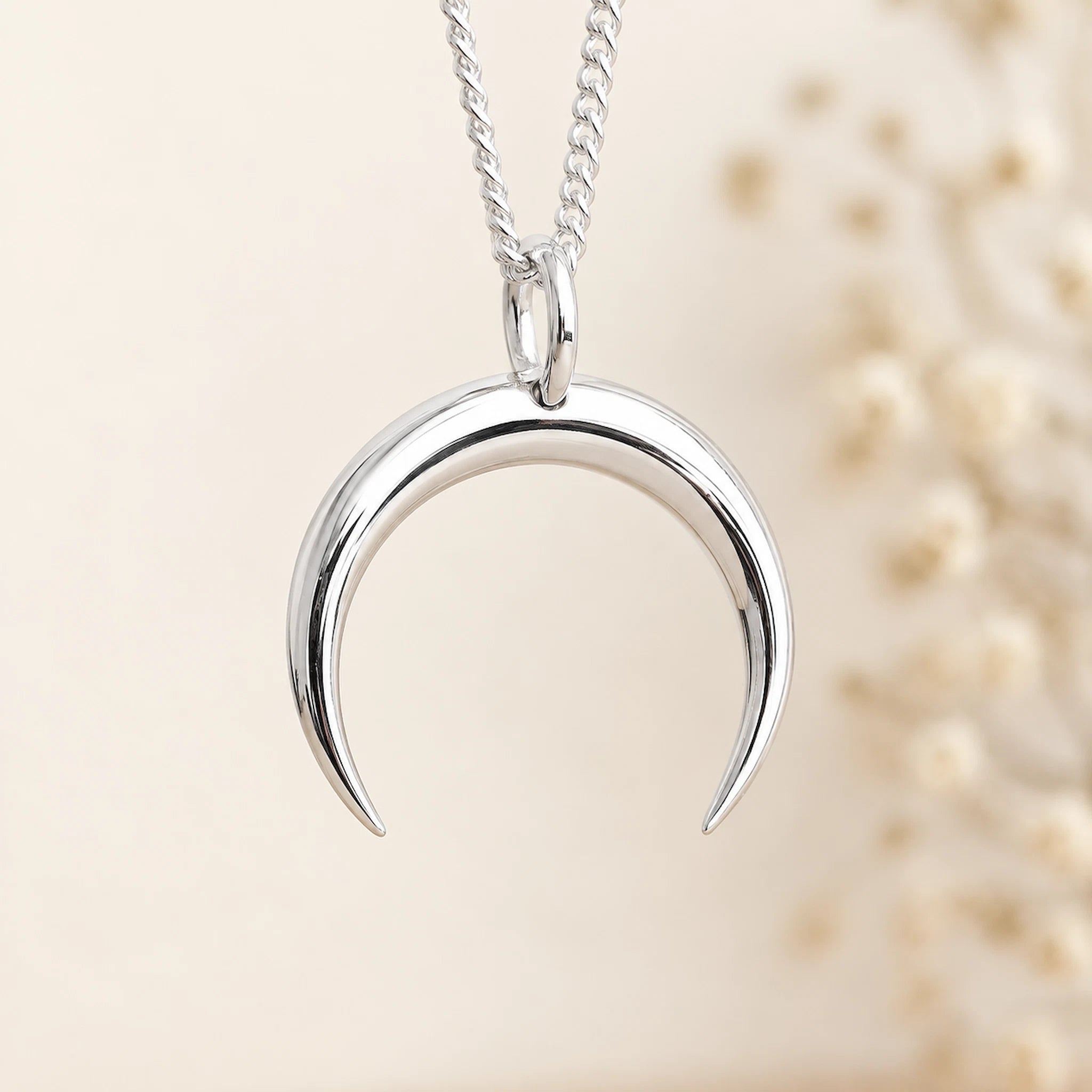 half moon sterling silver necklace - indie and harper australian jewellery