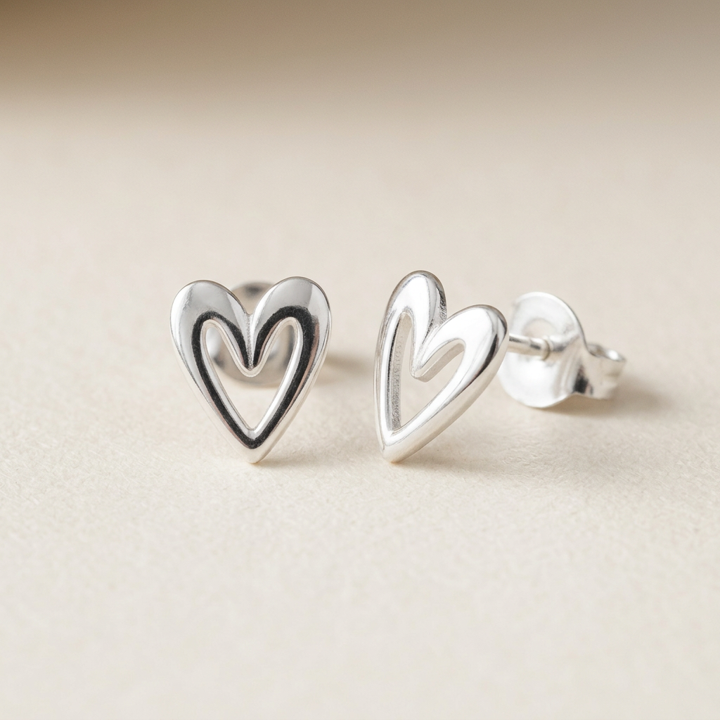 Sterling Silver Heart Earrings hero image
