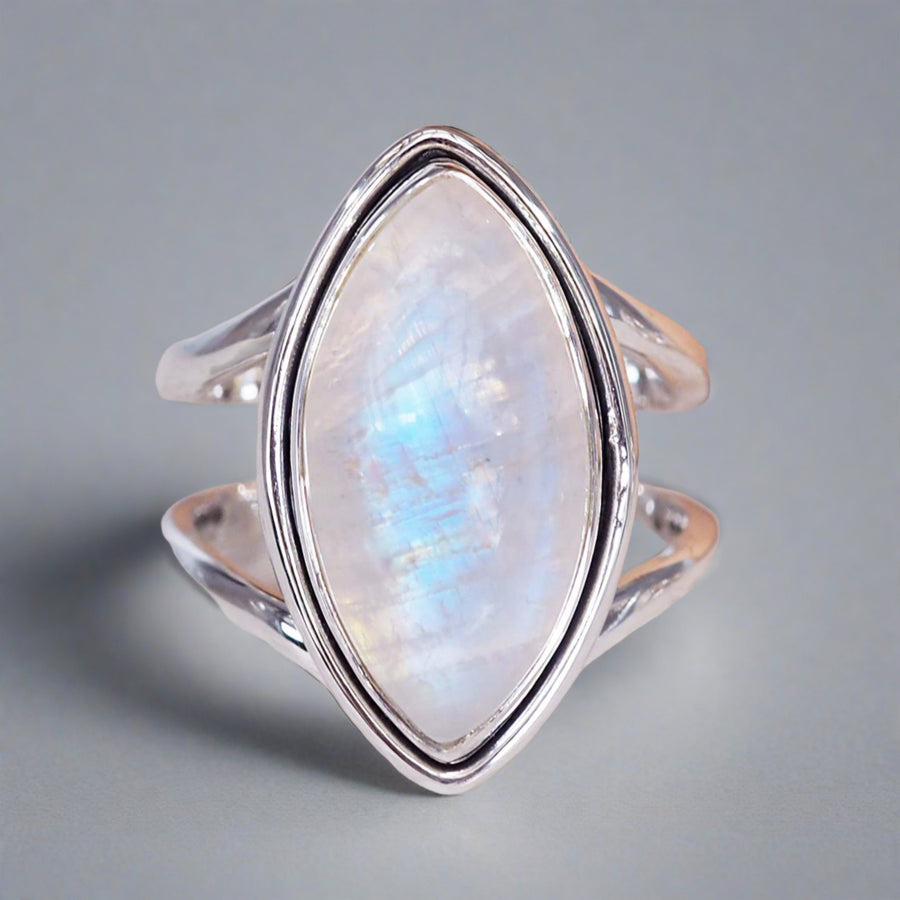 sterling silver moonstone ring - womens moonstone jewellery australia