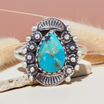 sterling silver ornate turquoise ring by indie and harper australian jewellery