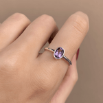Sterling Silver Amethyst Ring being worn
