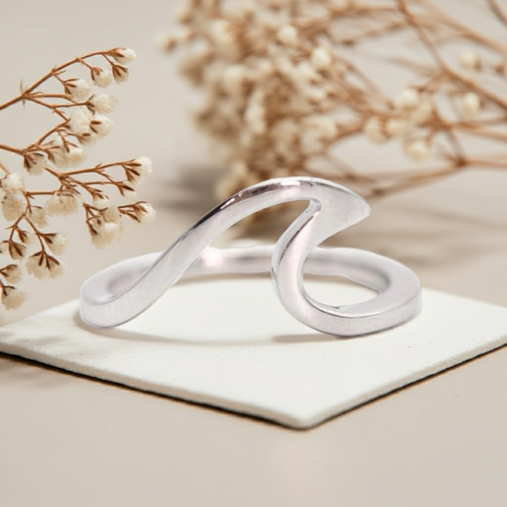 indie and harper sterling silver wave ring