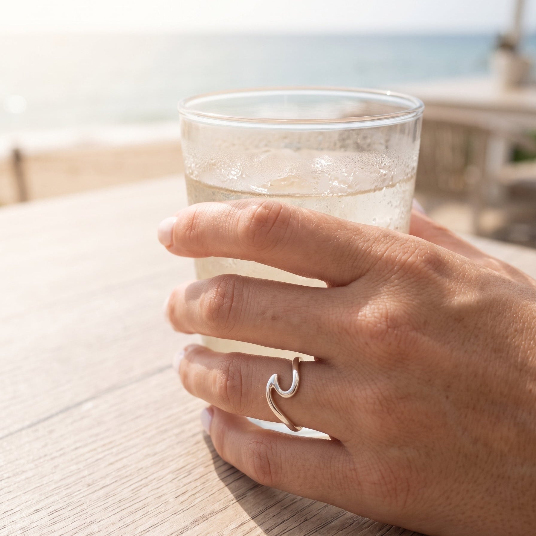 sterling Silver Ocean Wave Ring