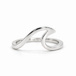 sterling silver wave ring by indie and harper on a white background