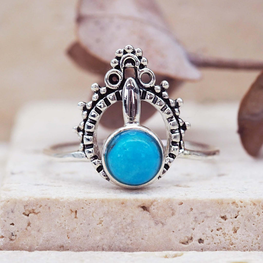 Sun Temple Turquoise Ring - womens turquoise jewellery - australian jewellery brand online