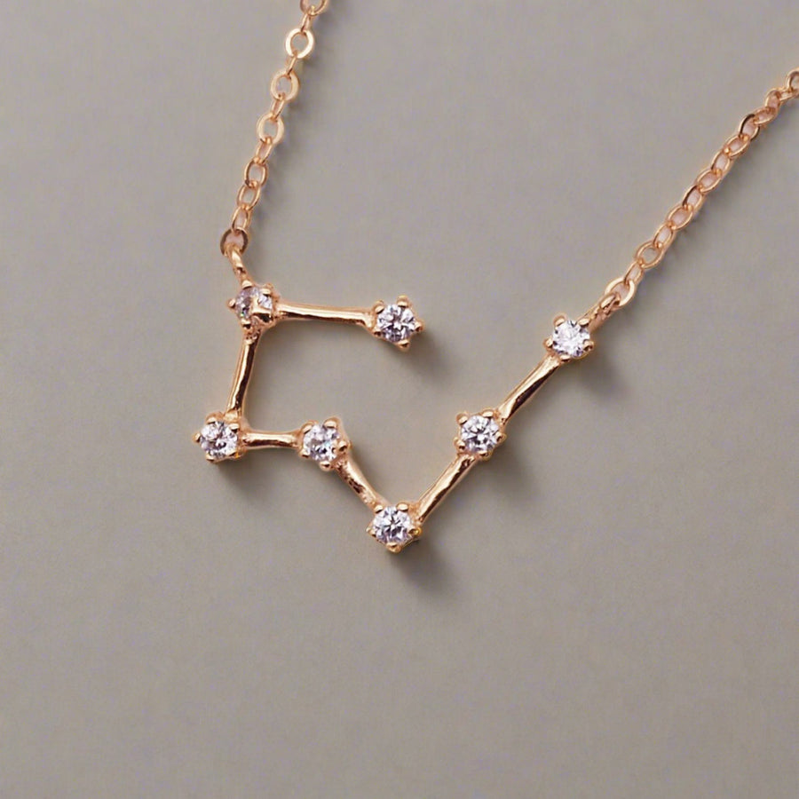 Rose gold Taurus Constellation Necklace - womens constellation jewellery by australian jewellery brand indie and harper