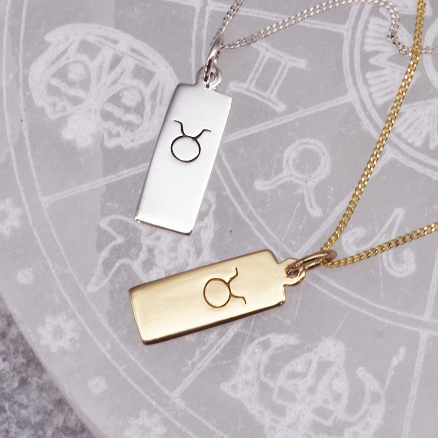 taurus pendant necklace - womens zodiac jewellery by indie and harper