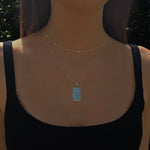 The Temperance Tarot Necklace being worn - indie and harper unique jewellery australia