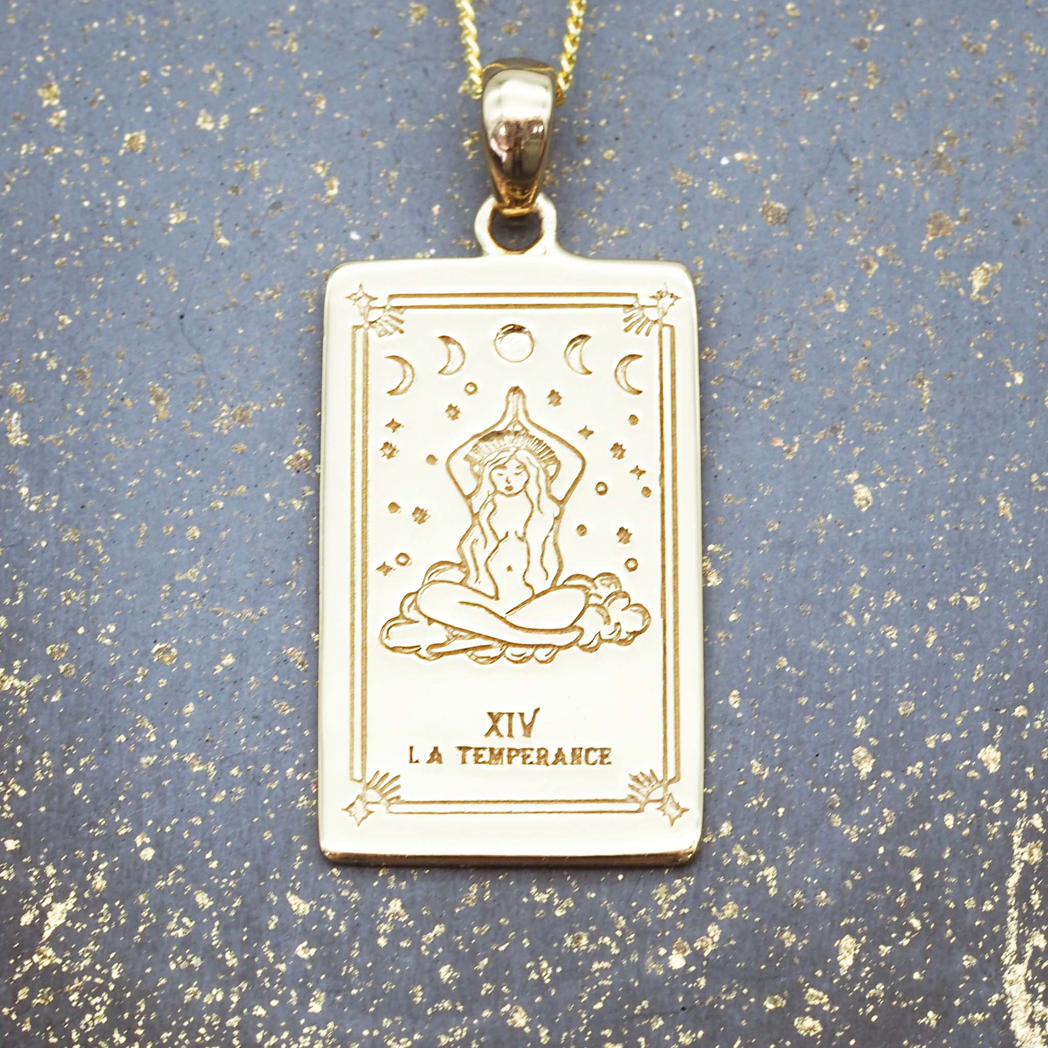 Gold temperance tarot necklace - tarot jewellery by australian online jewellery brands indie and harper