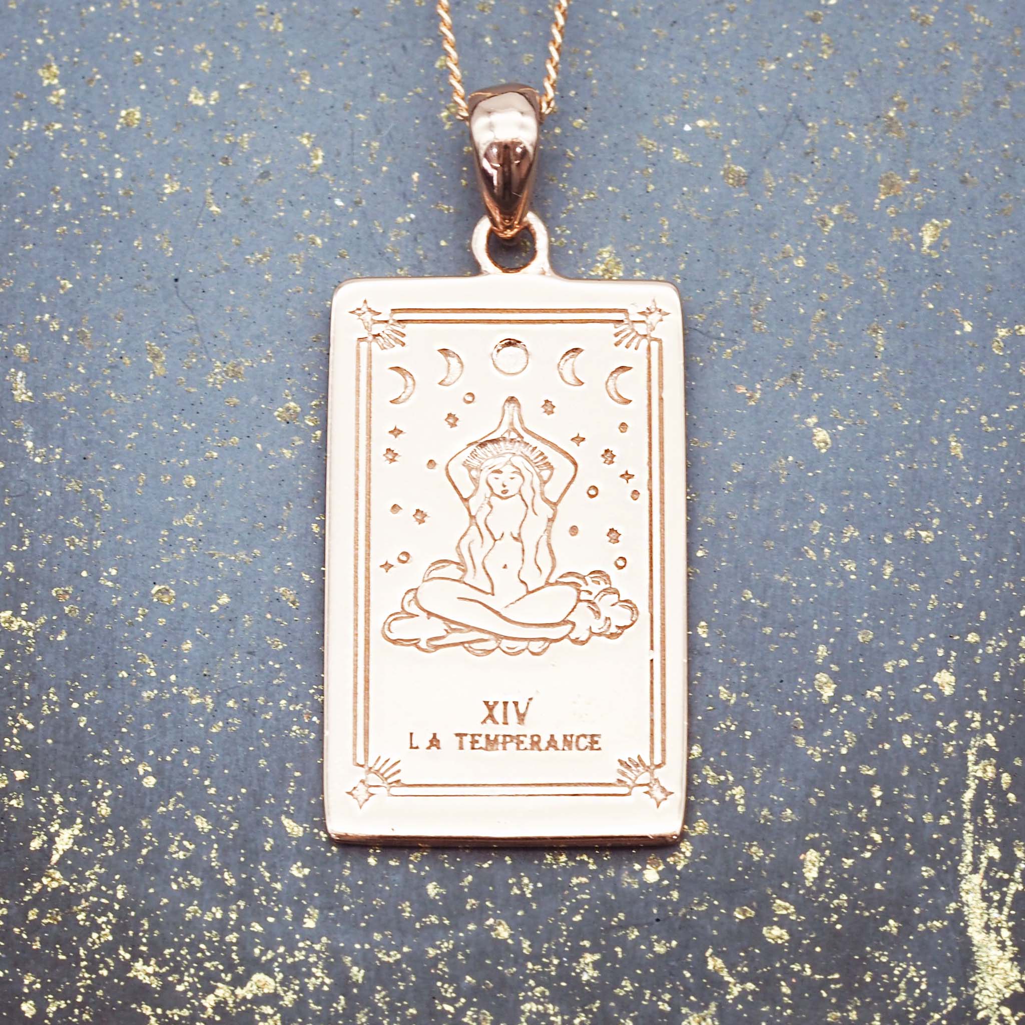 Gold temperance tarot necklace - tarot jewellery by australian online jewellery brands indie and harper