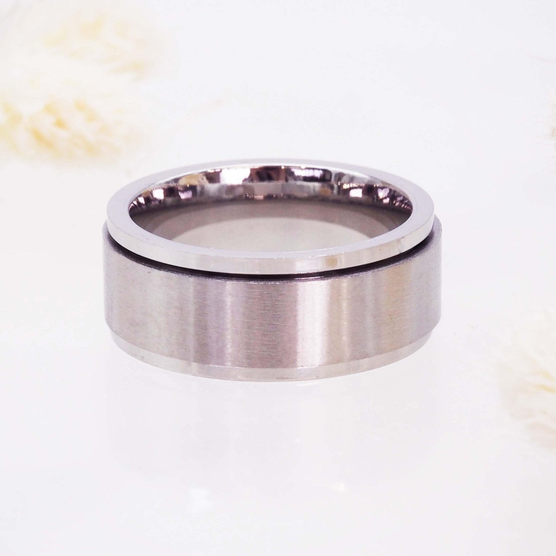 Titanium Meditation Silver Spinning Ring - by waterproof jewellery brand indie and harper