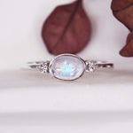 indie and harper sterling silver white topaz and moonstone ring - moonstone jewellery australia