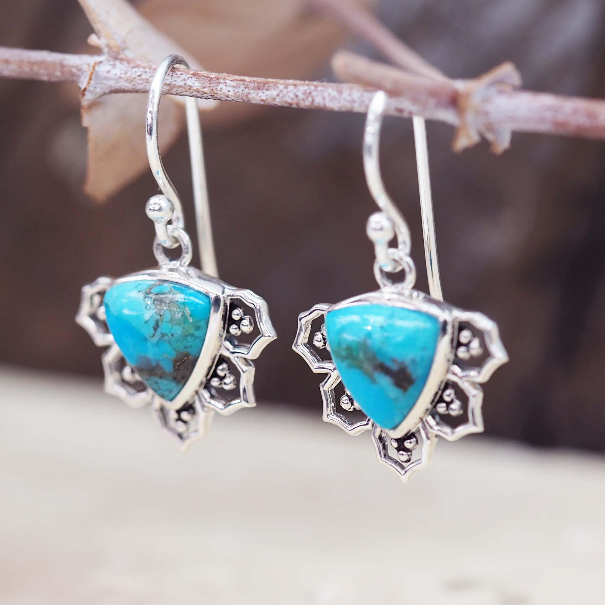 Turquoise Bloom Earrings - womens jewellery by indie and harper