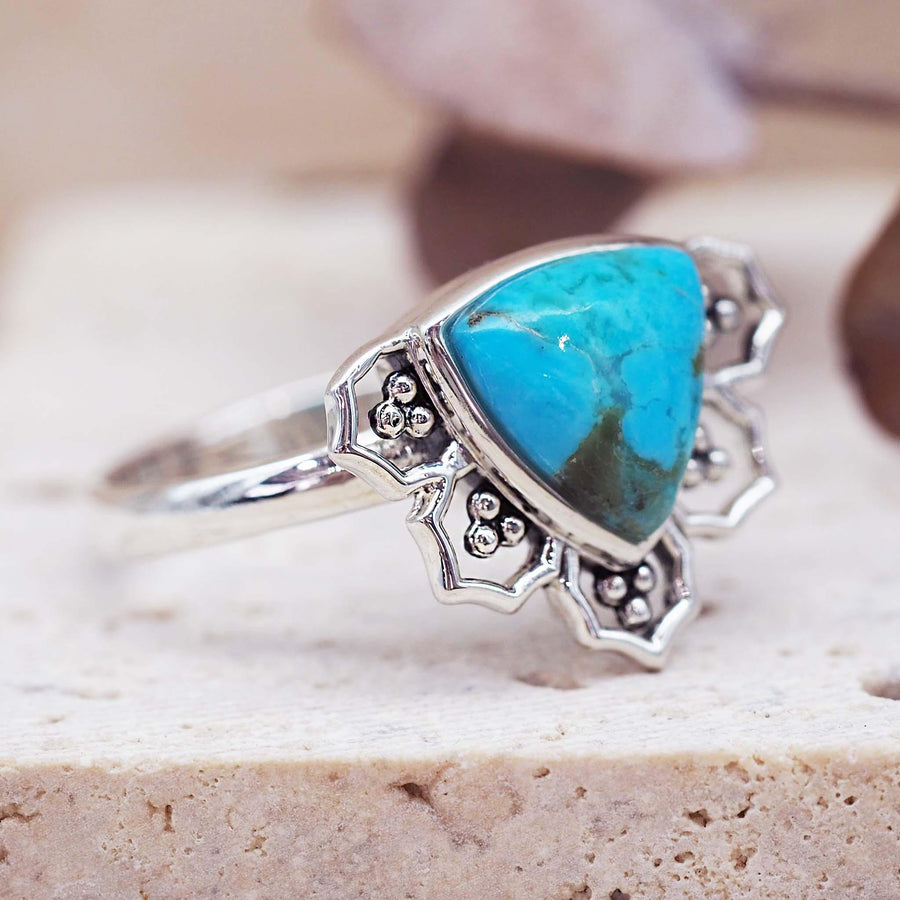Turquoise Bloom Ring - womens jewellery by indie and harper