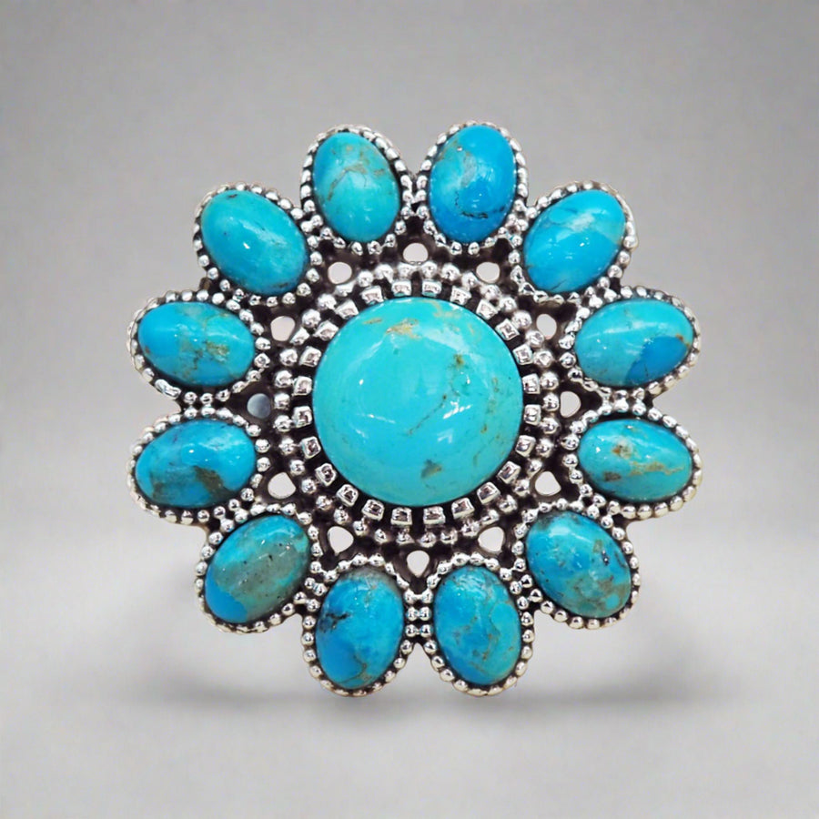 Cluster Turquoise Ring - womens turquoise jewellery by indie and harper