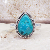 Turquoise Tear Drop Twist Ring - womens jewellery by indie and harper