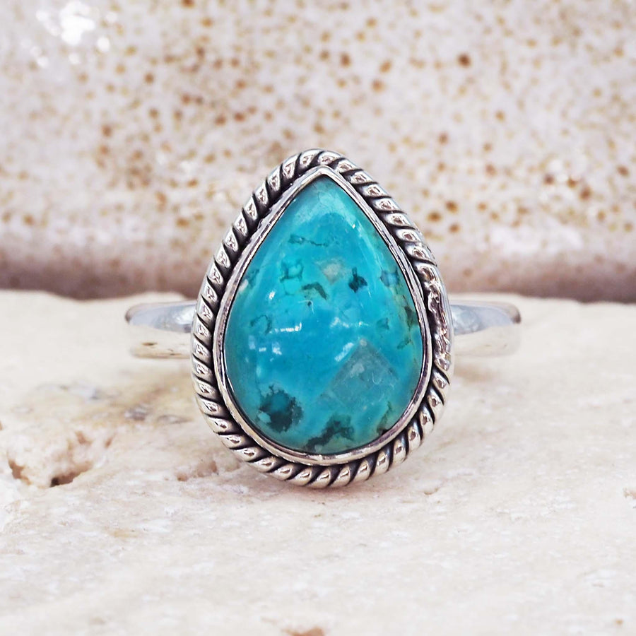 Silver Turquoise Ring - womens turquoise jewellery Australia 