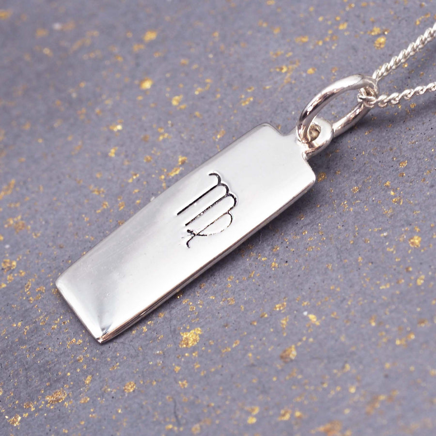 virgo pendant necklace - sterling silver zodiac jewellery for women online by indie and harper