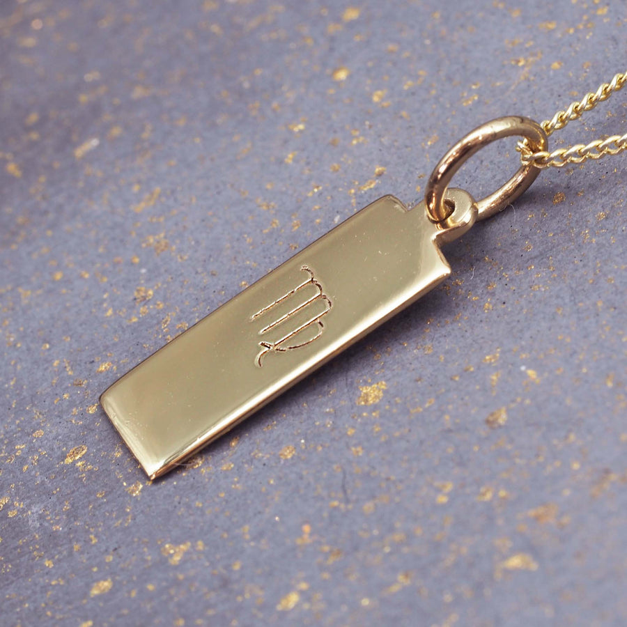 virgo pendant necklace - gold zodiac necklace by online jewellery brand indie and harper