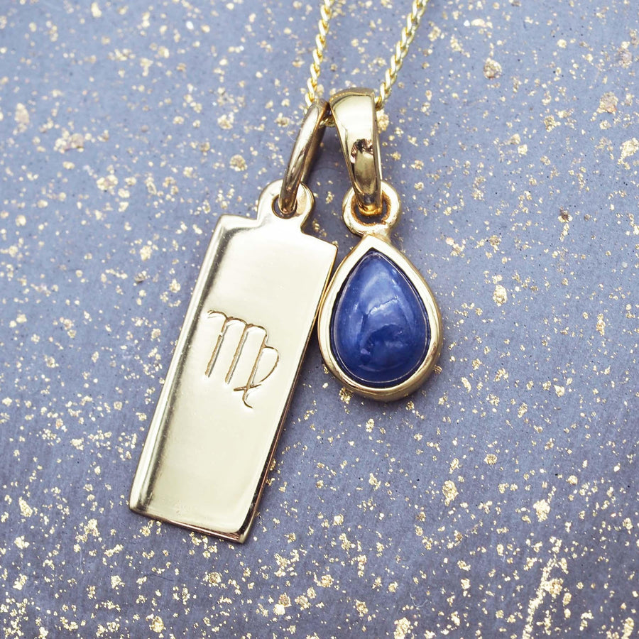Virgo and September Birthstone Sapphire Necklace