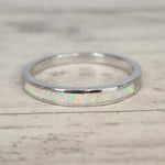 Sterling silver white opal ring designed by Australian jewellery brand Indie and Harper