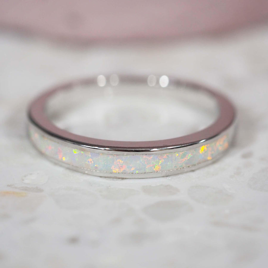 White Opal Ring - womens opal jewellery by indie and harper