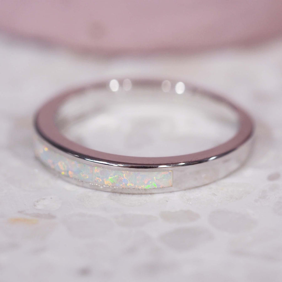 White Opal Ring - womens opal jewellery by indie and harper