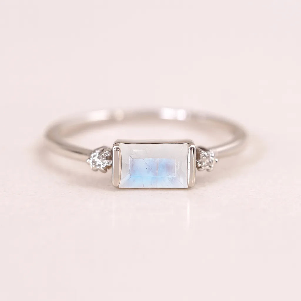 sterling silver white topaz moonstone ring by indie and harper australia