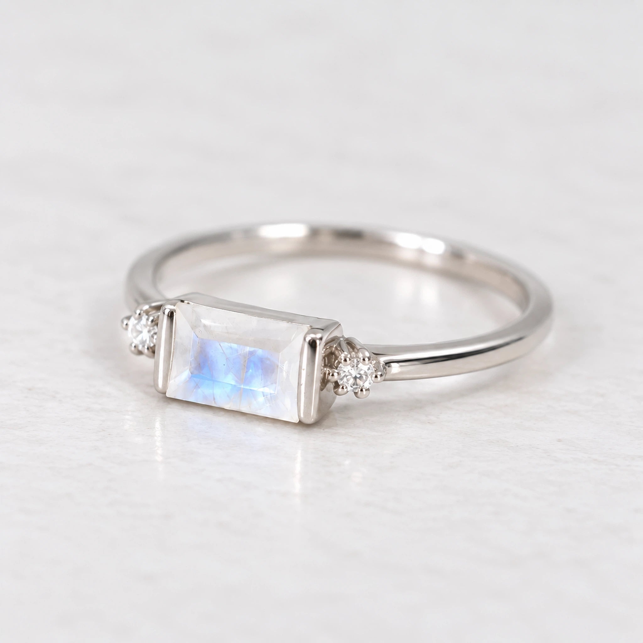 sterling silver white topaz moonstone ring by indie and harper australia