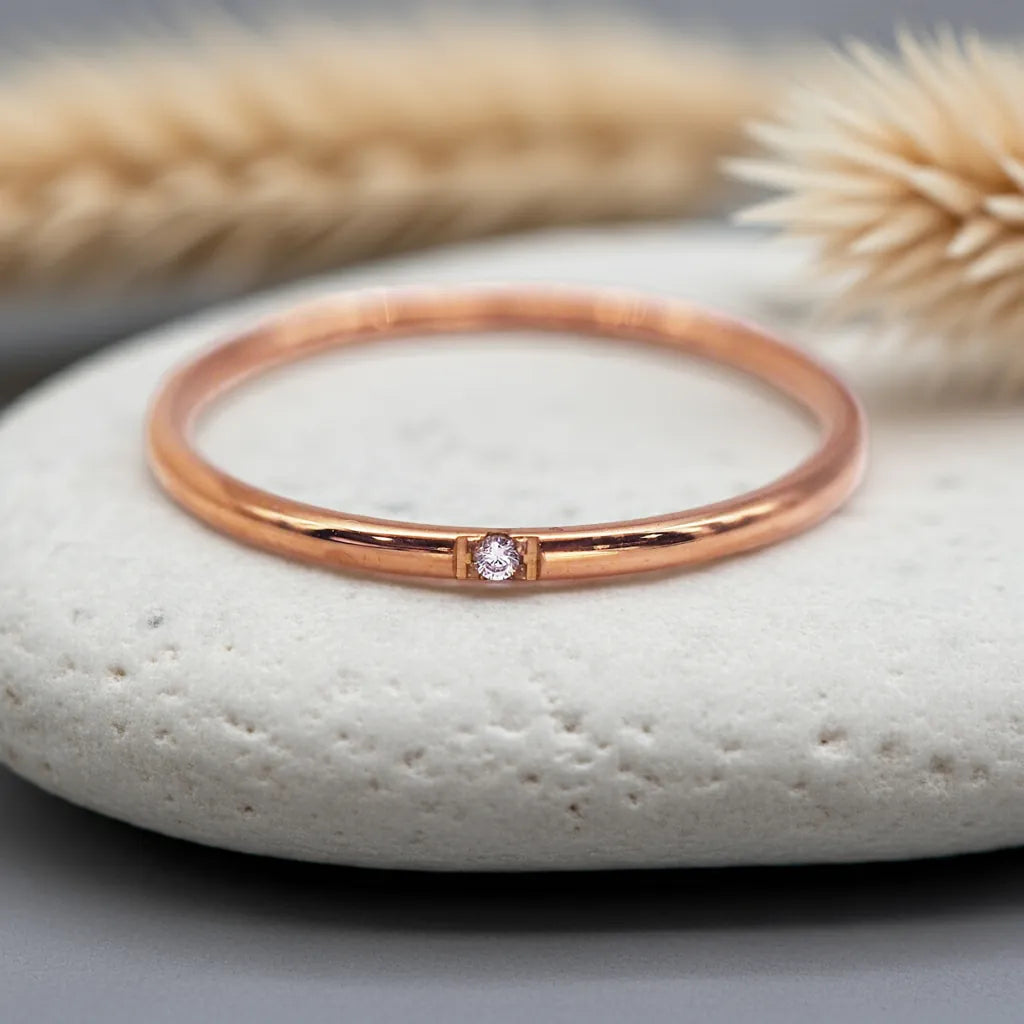 rose gold stacker ring - waterproof jewellery by indie and harper australia