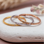 stacker rings in gold, silver and rose gold - waterproof jewellery australia by indie and harper