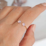 Finger wearing Rose Gold Raw Opal Ring - womens opal jewellery by indie and harper australia